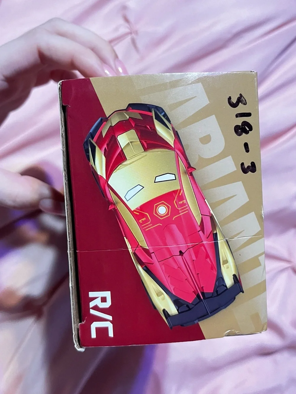 Iron Man Styled Transforming Race Car Toy - Red & Gold